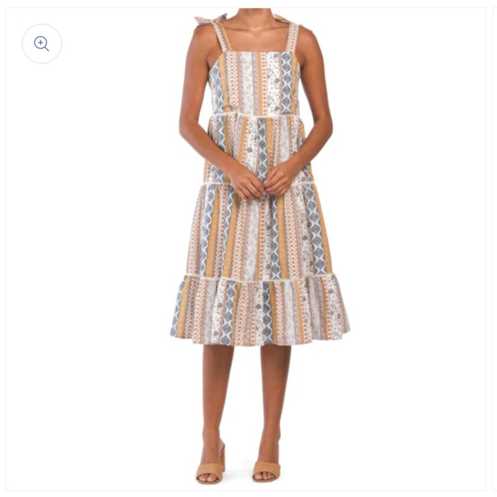 Lucky Brand Multicolor Striped Midi Dress